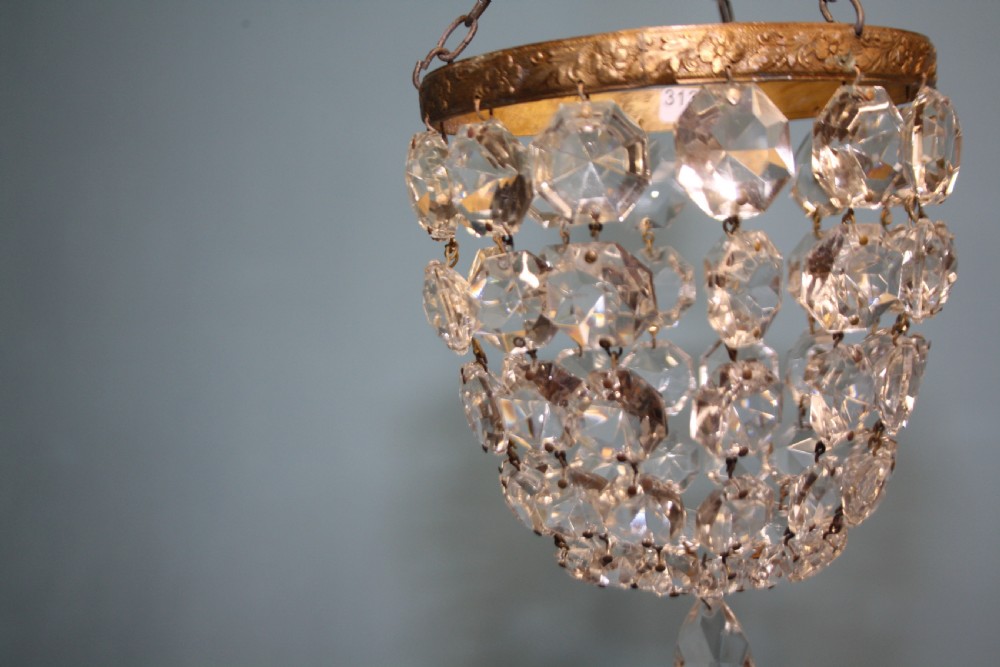 Pair of small early 20th century bag chandeliers View III