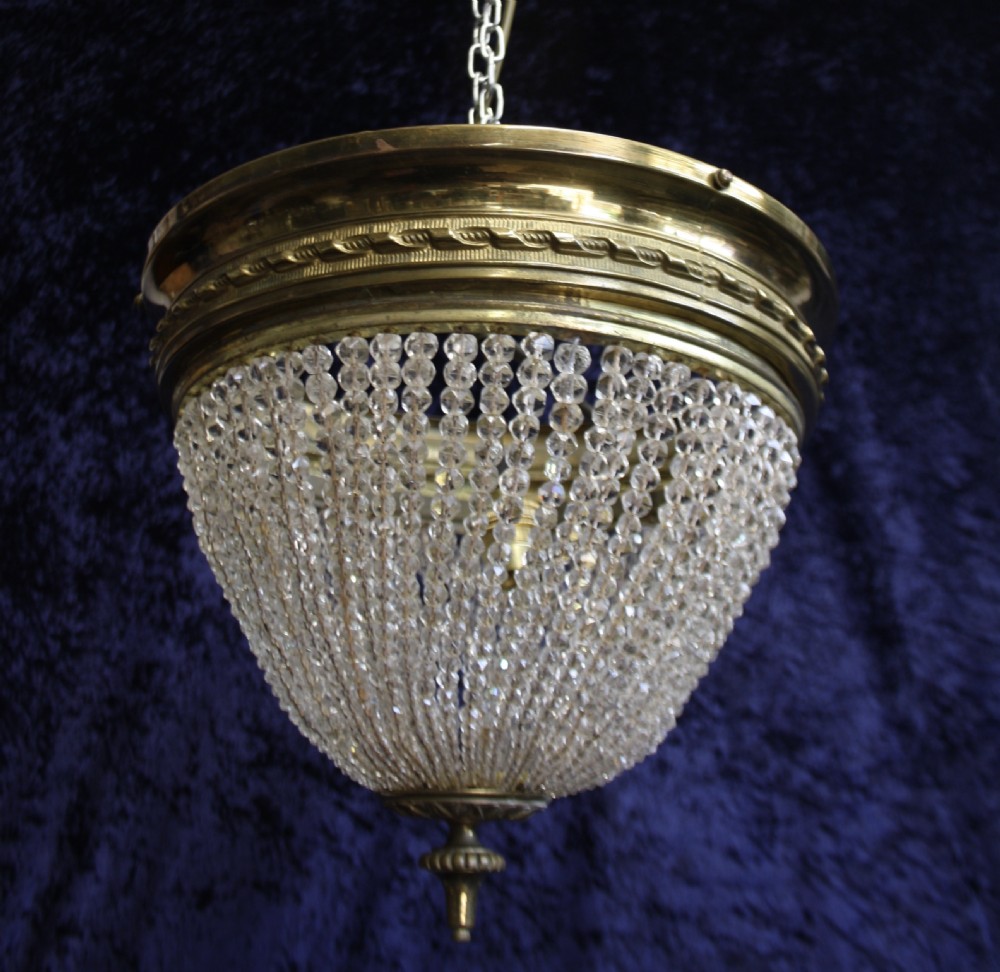 Early 20th century French tapered bead chandelier View VII