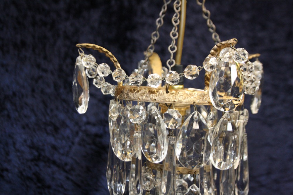 Early 20th century small chandelier with swags View IV
