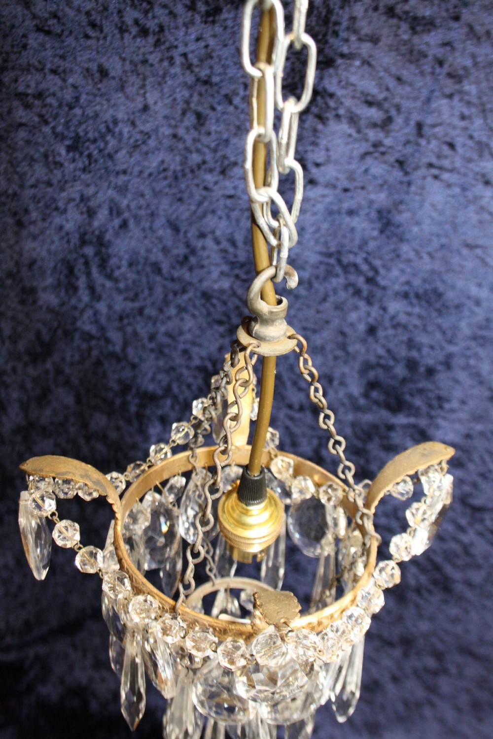 Early 20th century small chandelier with swags View V