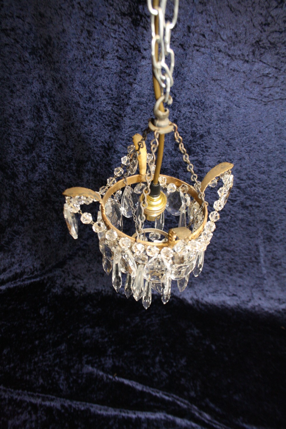 Early 20th century small chandelier with swags View VIII