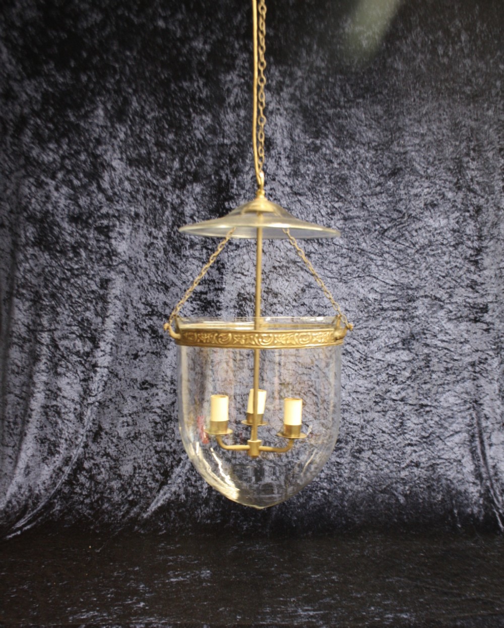 large early 20th century bell jar Hundi  hall light