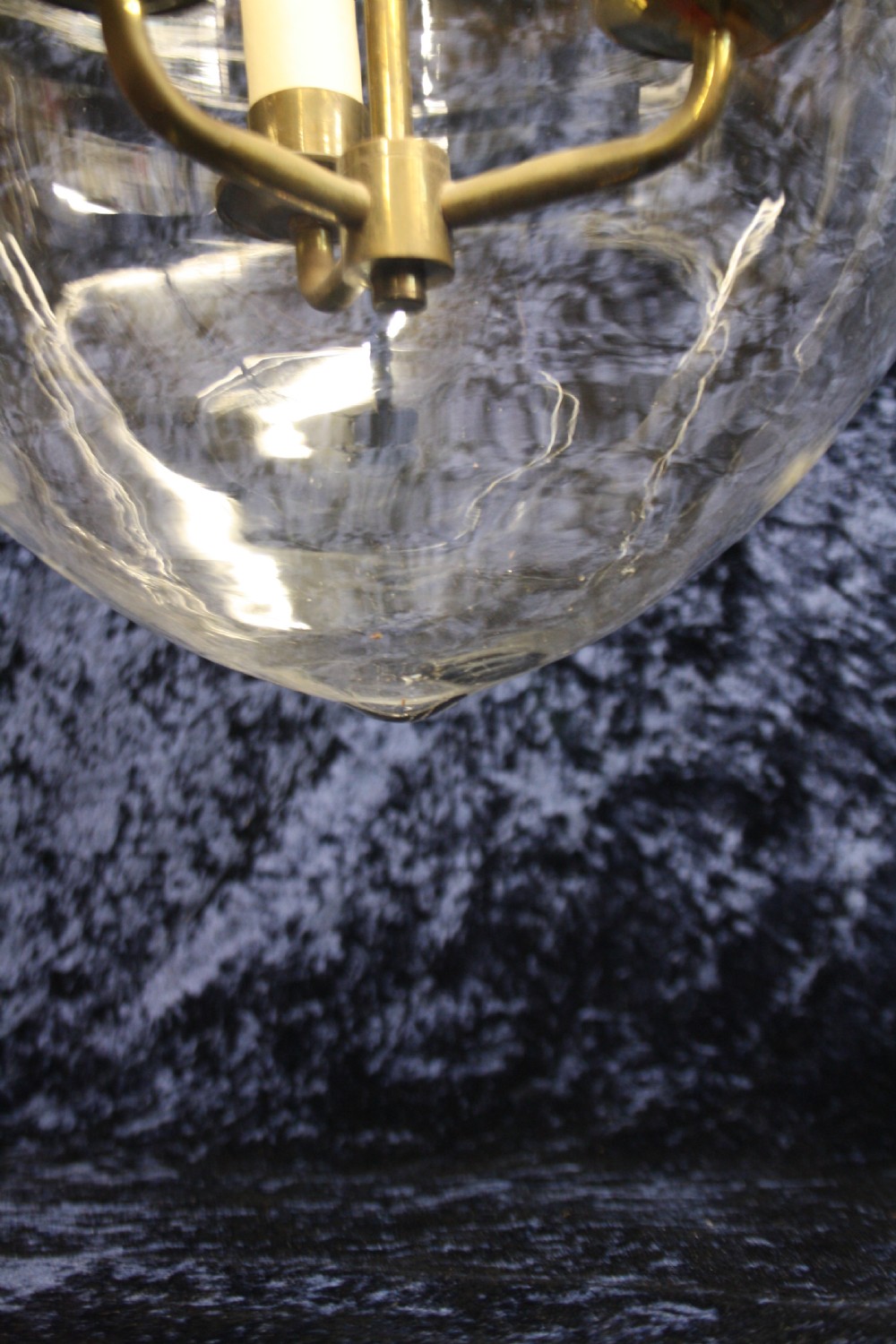 large early 20th century bell jar Hundi  hall light View III