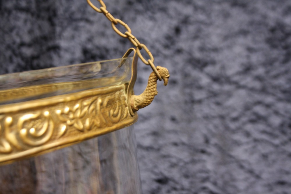 large early 20th century bell jar Hundi  hall light View VI