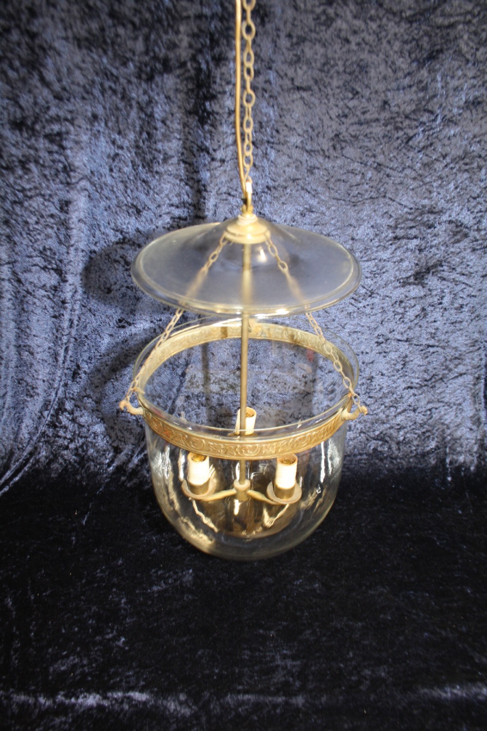 large early 20th century bell jar Hundi  hall light View X