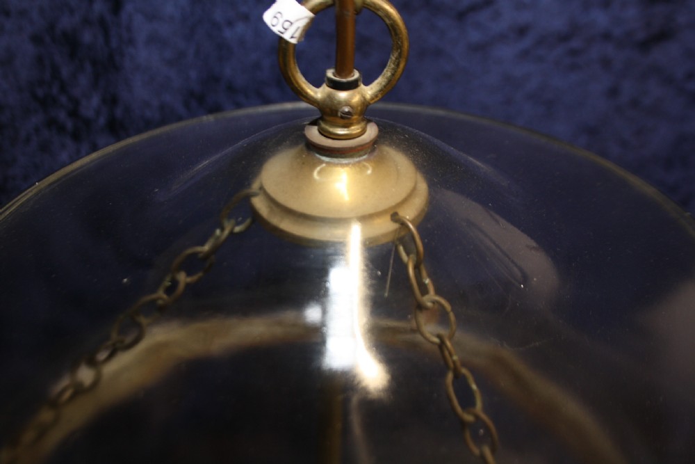 Pair of early 20th century large bell jar Hundi  hall lights View II