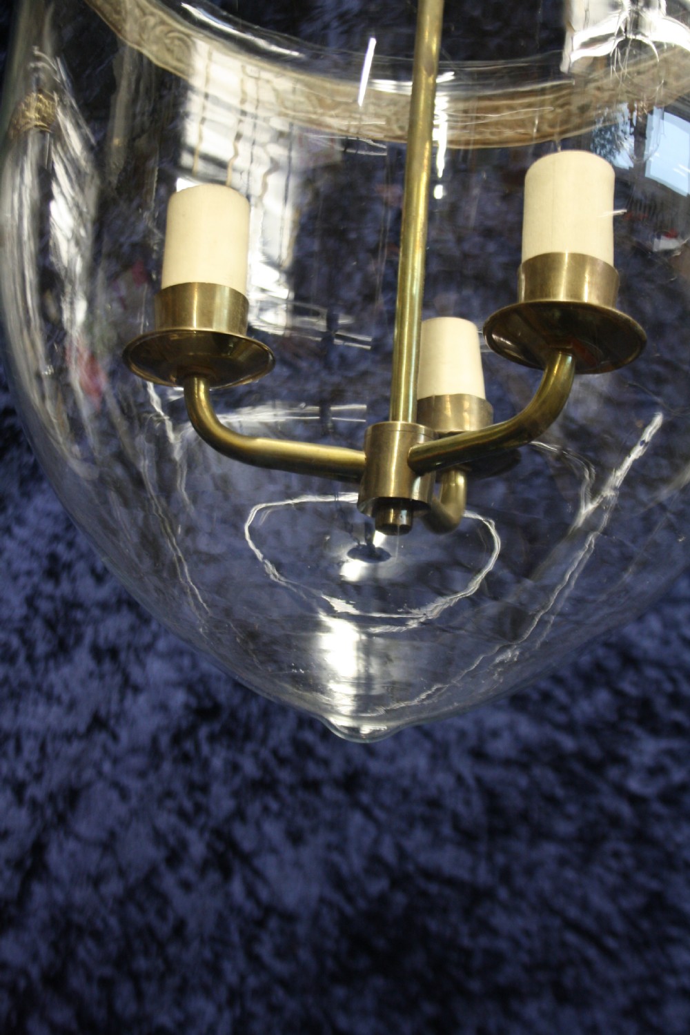 Pair of early 20th century large bell jar Hundi  hall lights View V