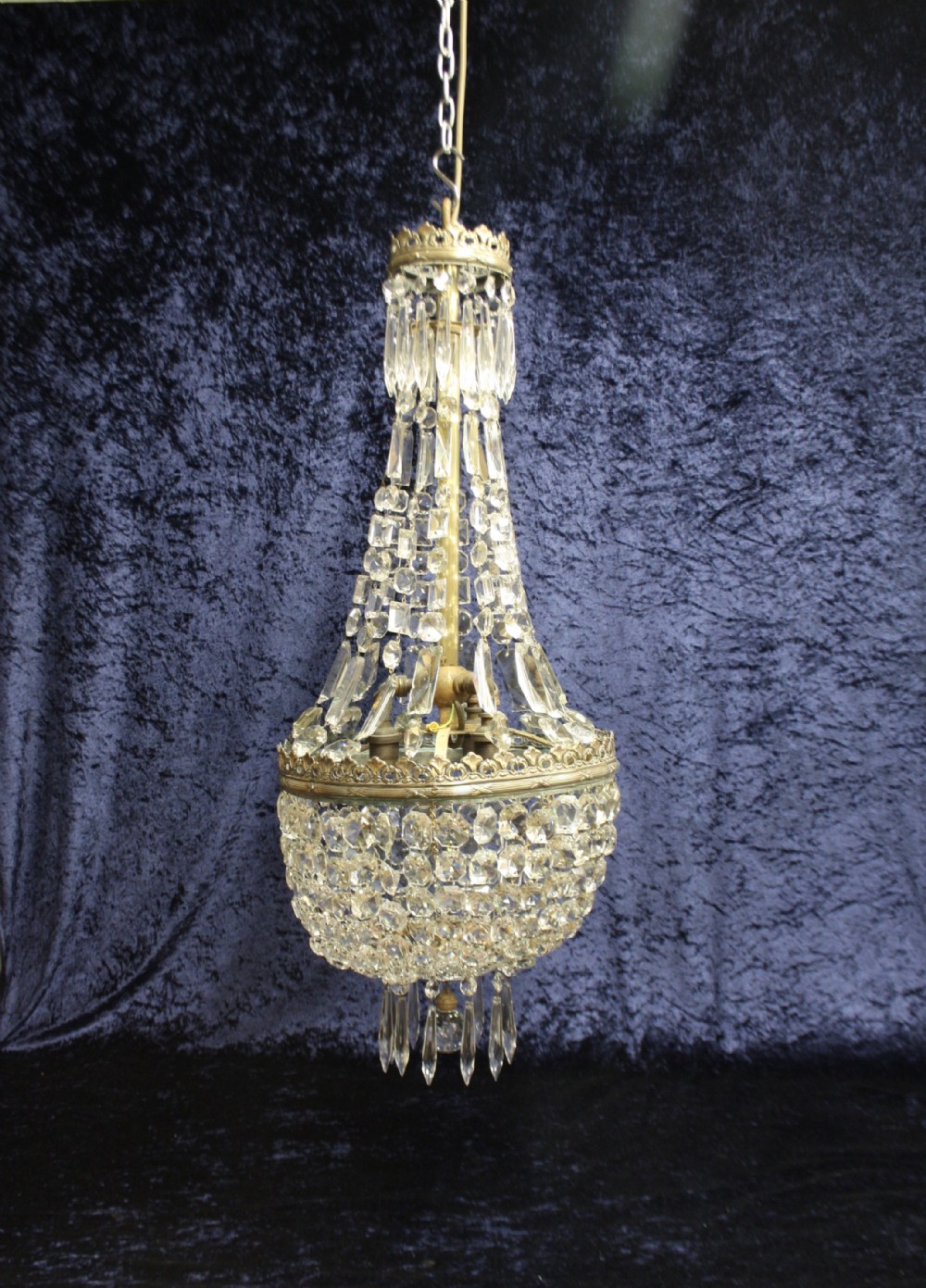 Early 20th century lustre chandelier with bag
