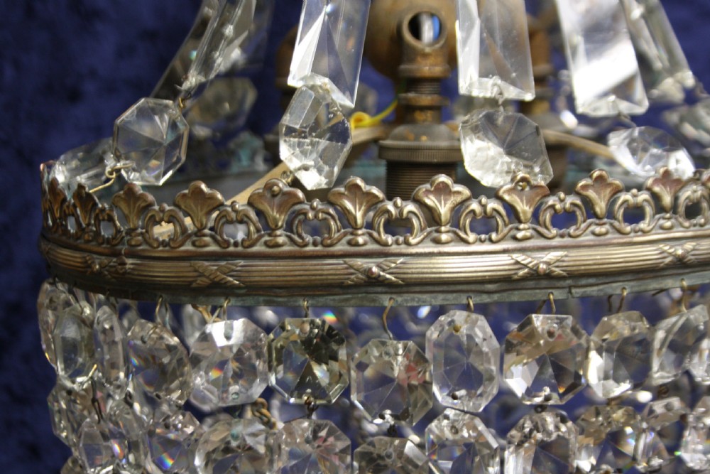 Early 20th century lustre chandelier with bag View IX