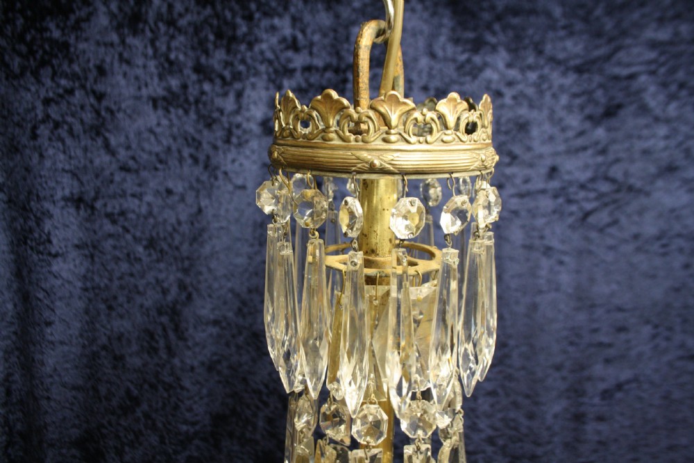 Early 20th century lustre chandelier with bag View X