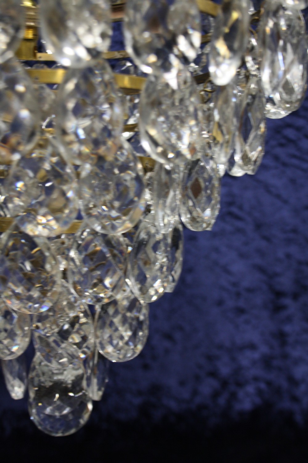 Early 20th century pair of large teardrop chandeliers View III