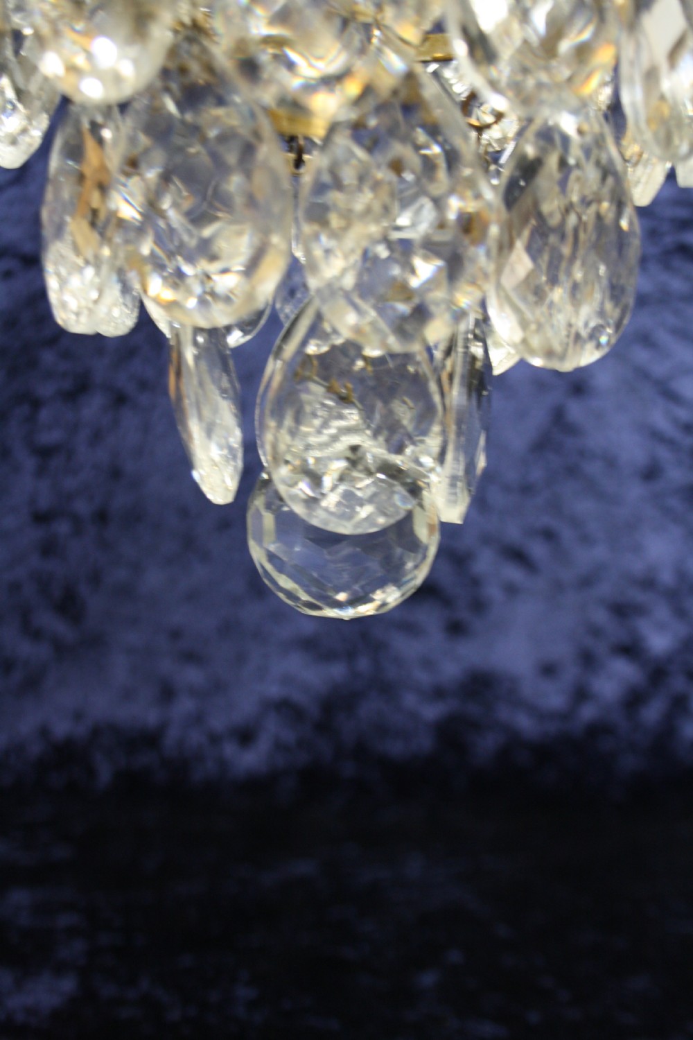 Early 20th century pair of large teardrop chandeliers View IV