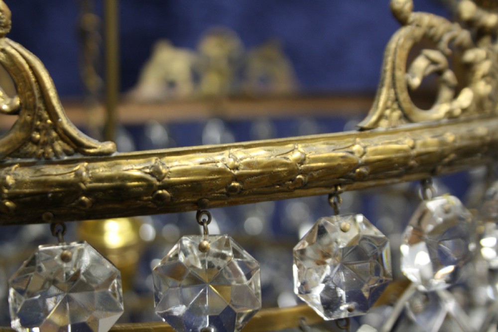 Early 20th century pair of large teardrop chandeliers View VI