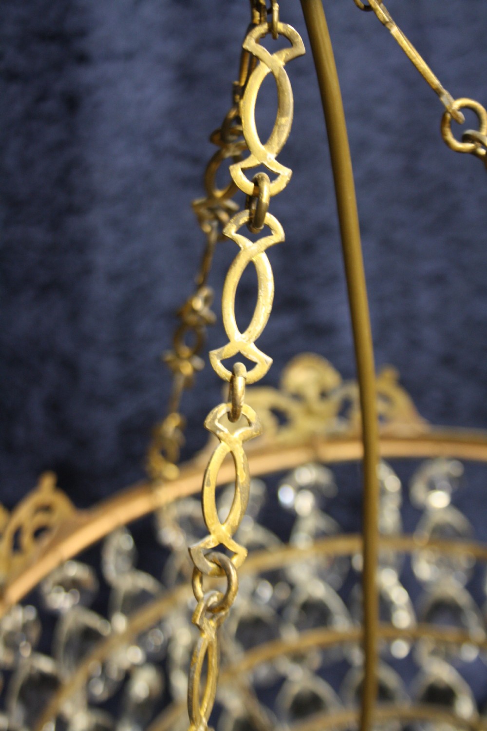 Early 20th century pair of large teardrop chandeliers View VII