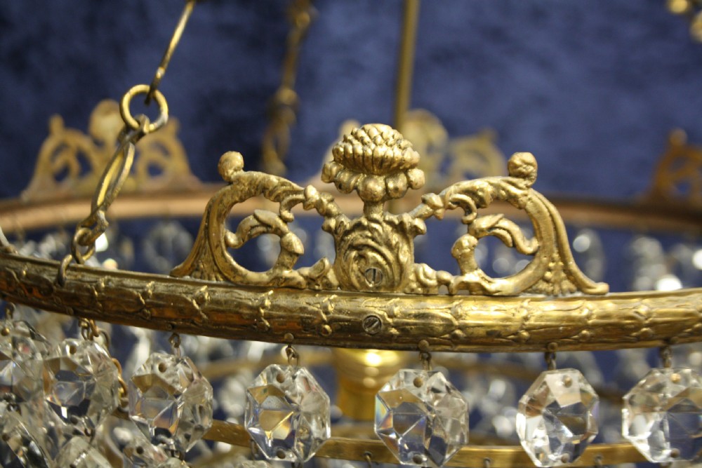 Early 20th century pair of large teardrop chandeliers View VIII