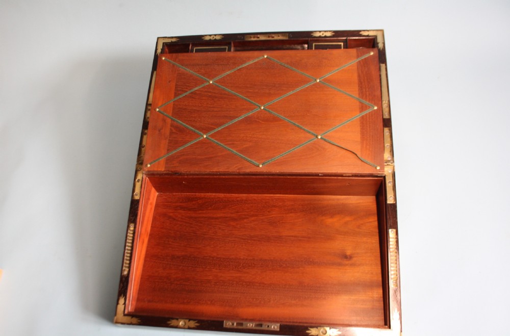 Regency rosewood writing slope with secret compartments. View V