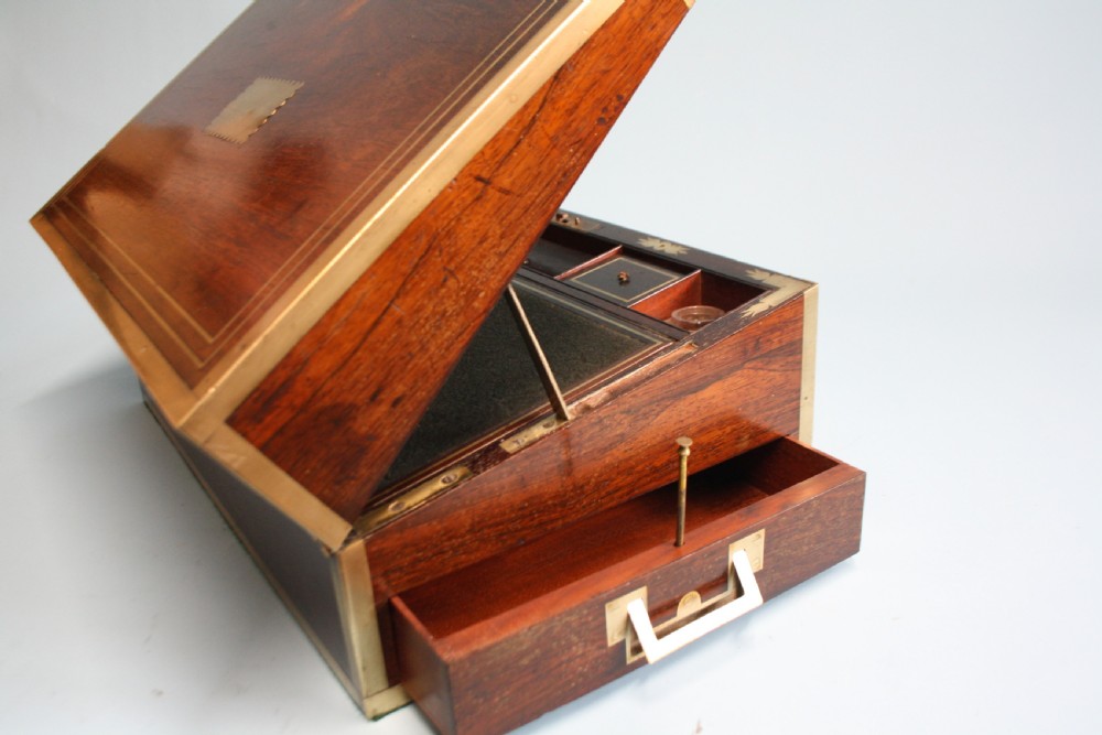 Regency rosewood writing slope with secret compartments. View IX