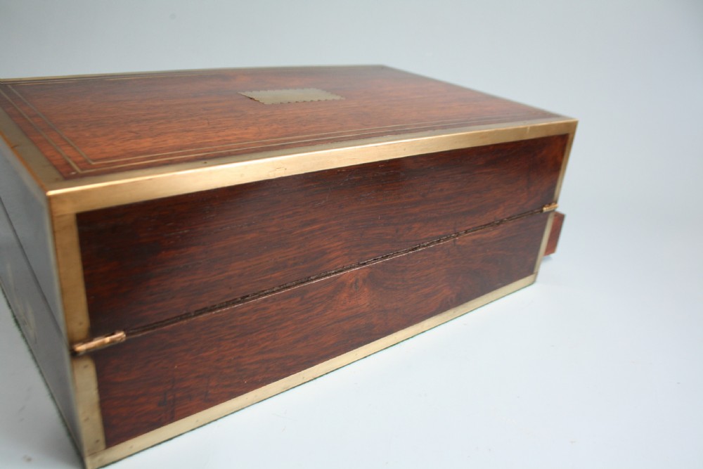 Regency rosewood writing slope with secret compartments. View X