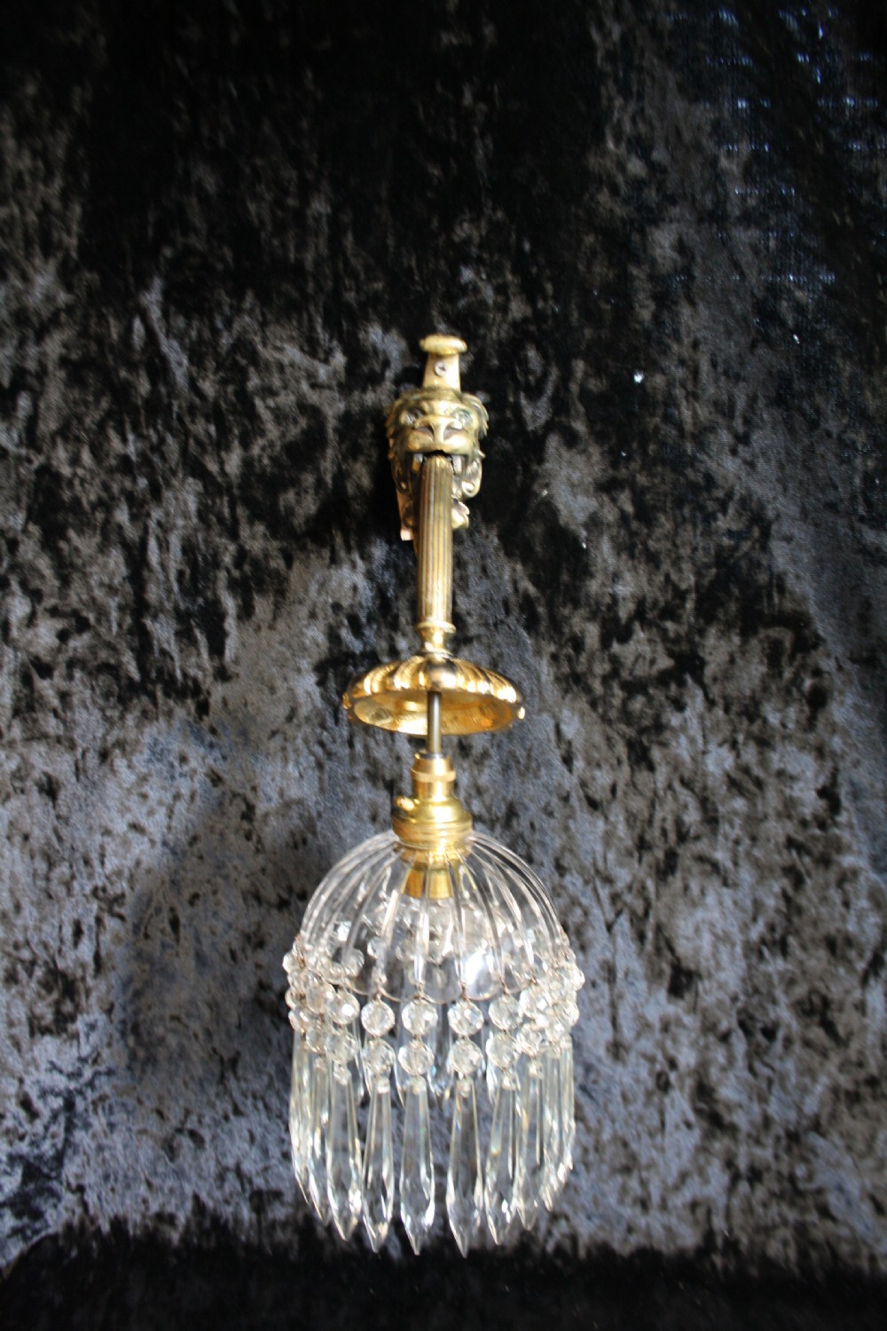 Pair of late 19th century lion and spike wall lights  View XI