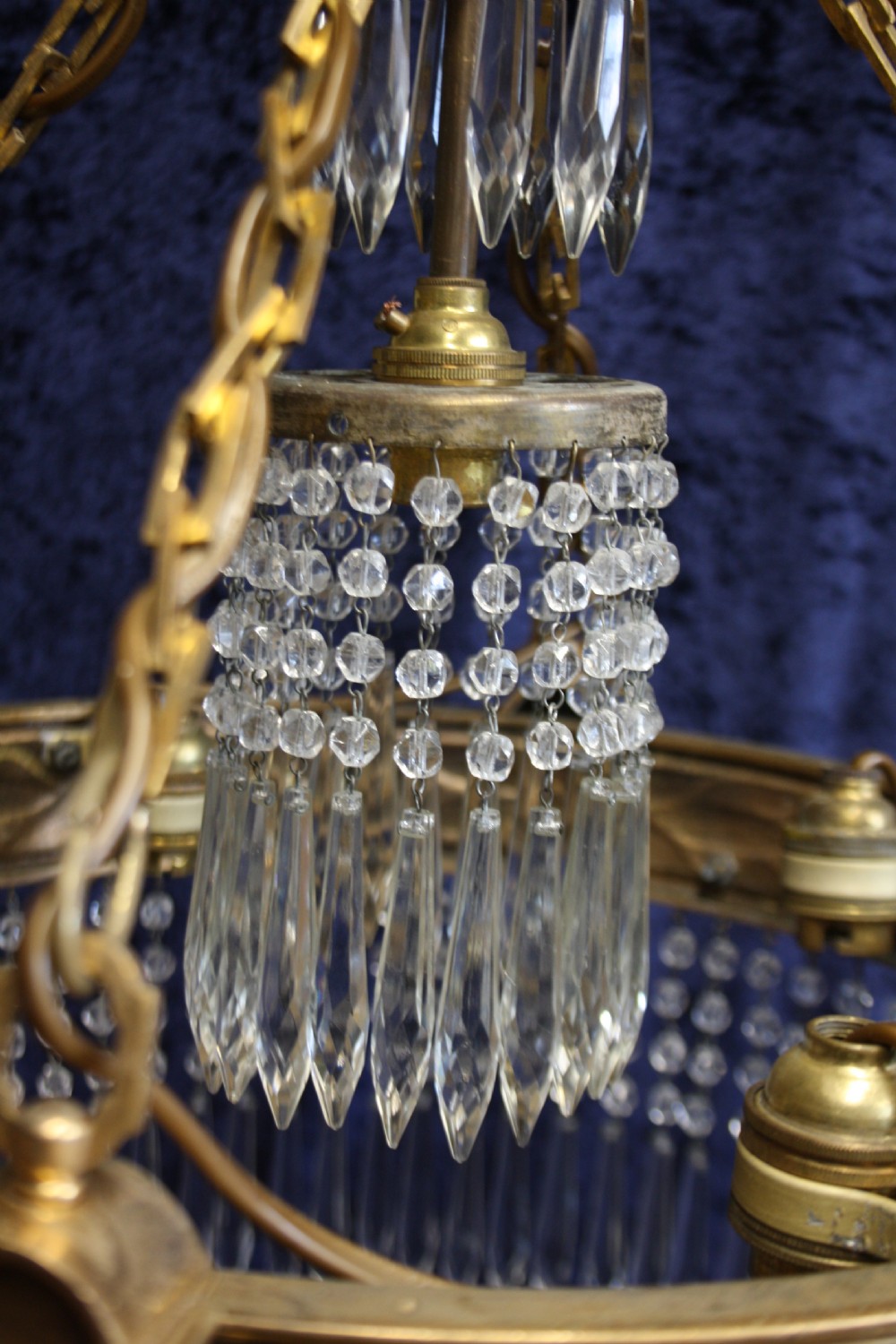 Early 20th century pair of large spike chandeliers 16