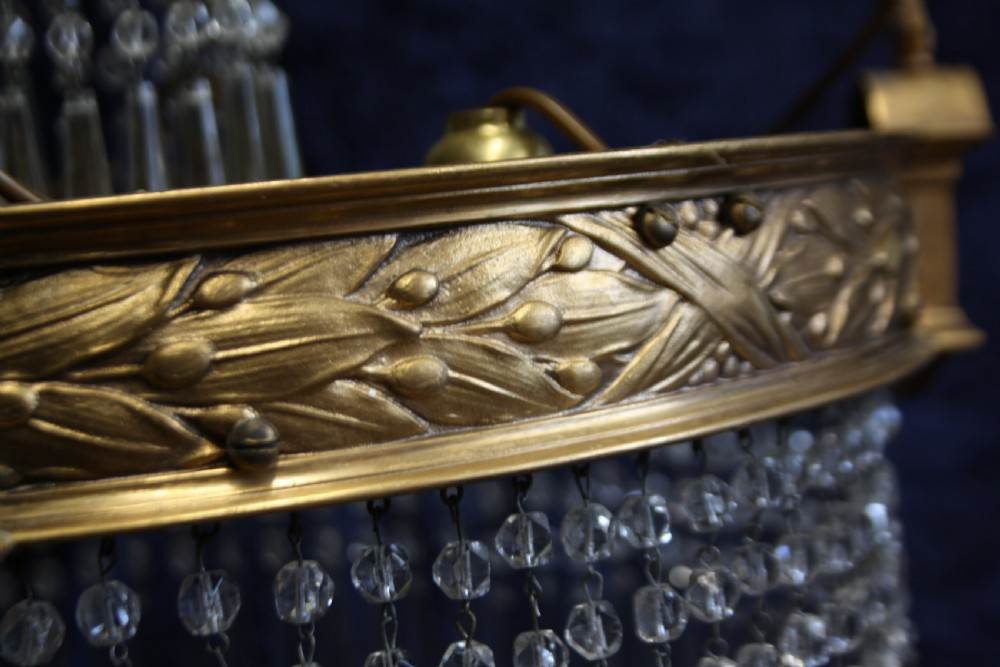 Early 20th century pair of large spike chandeliers 16