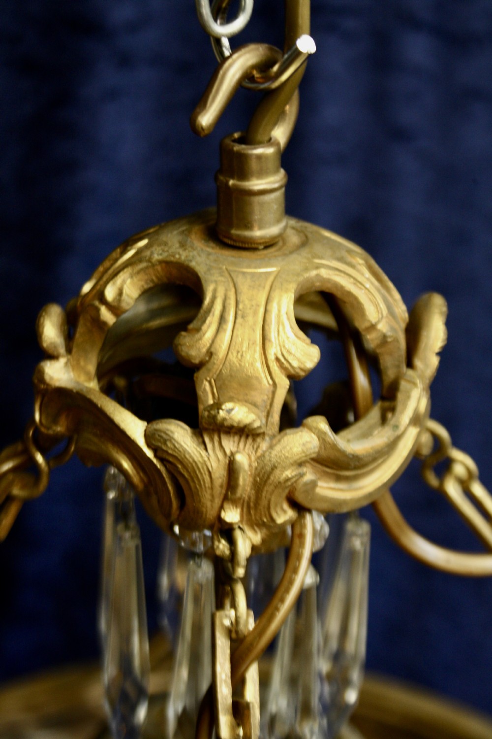 Early 20th century pair of large spike chandeliers 16