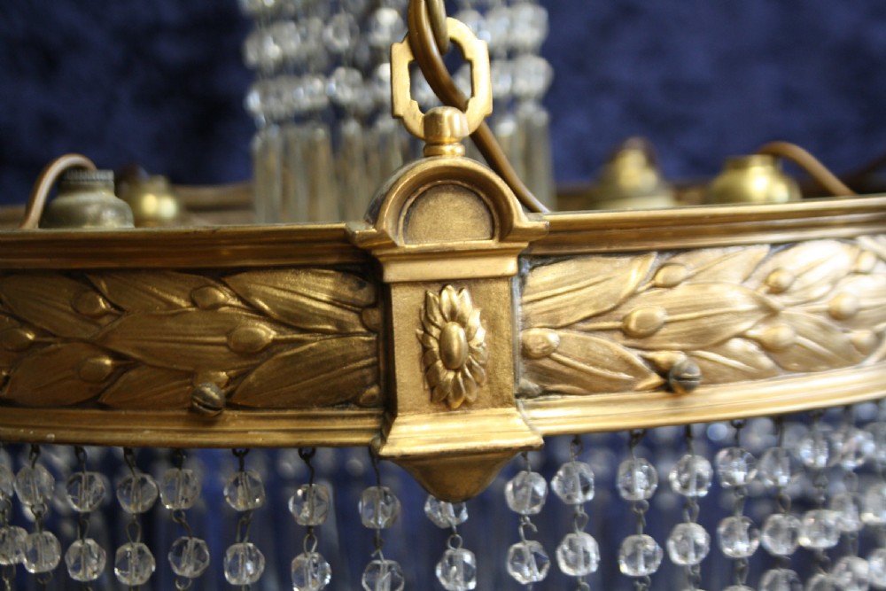 Early 20th century pair of large spike chandeliers 16