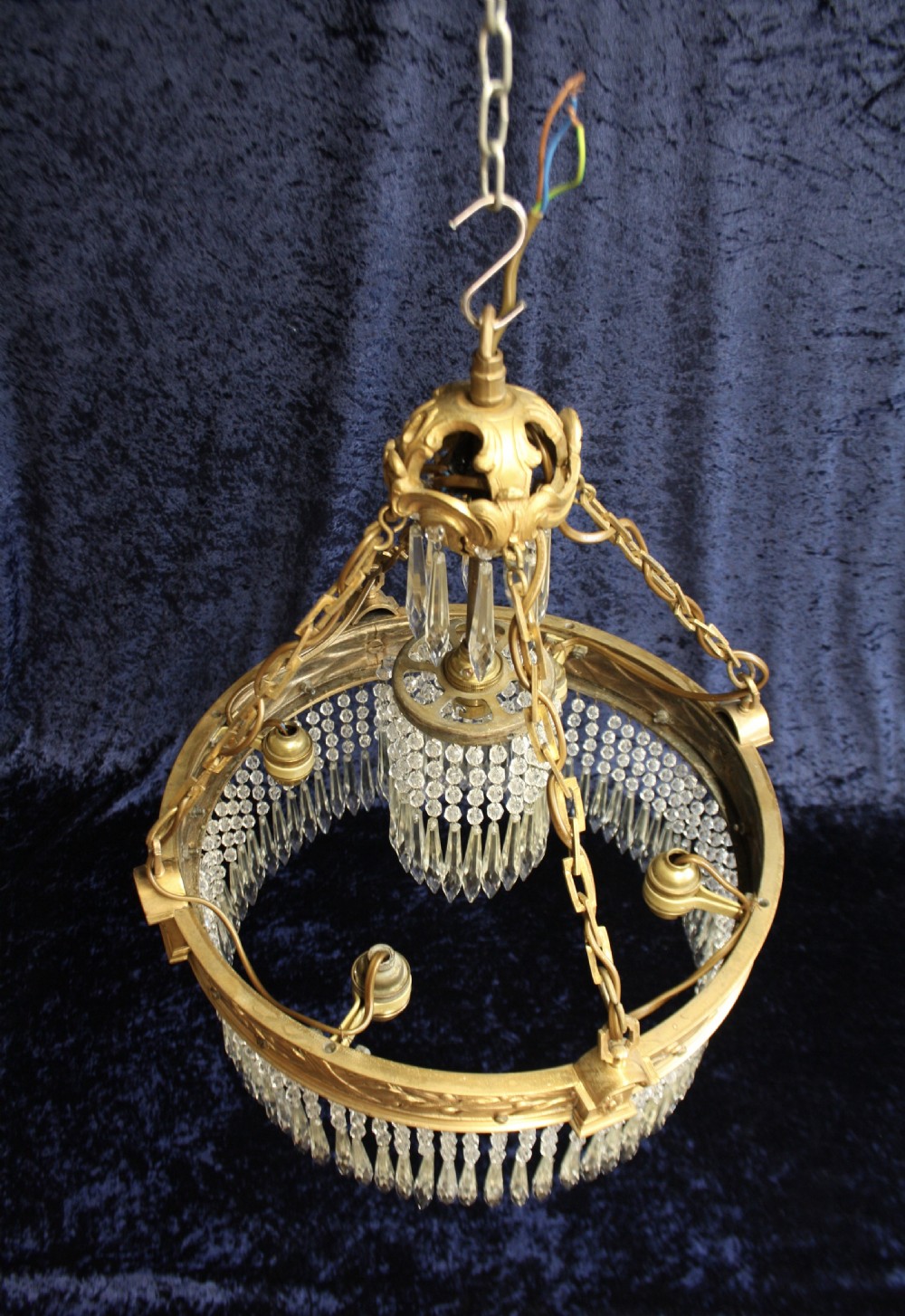 Early 20th century pair of large spike chandeliers 16