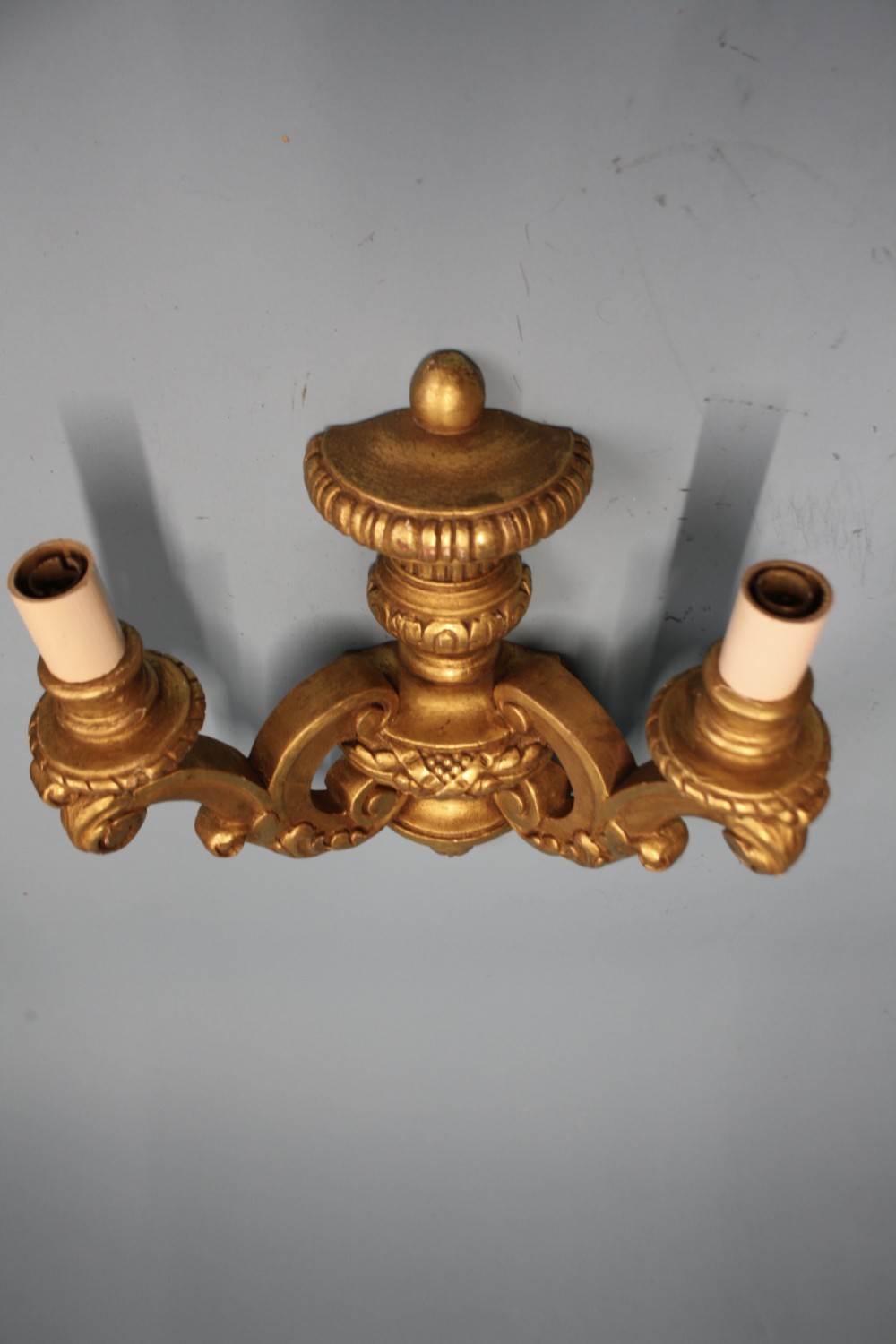 Pair of early 20th century gilt wooden wall lights View V