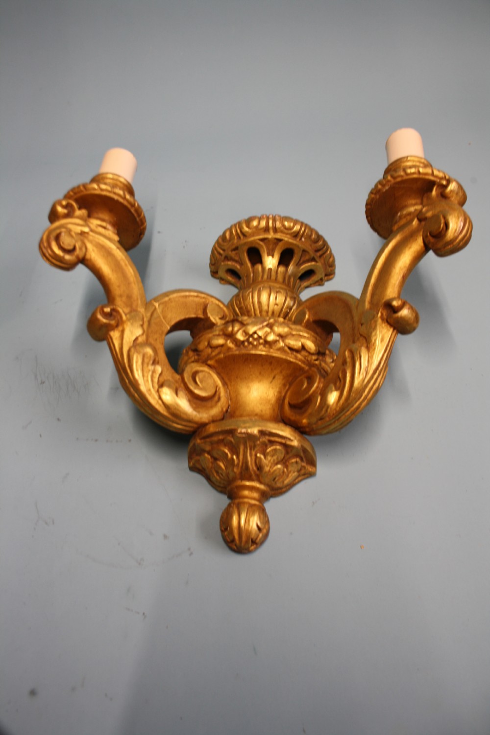 Pair of early 20th century gilt wooden wall lights View VI
