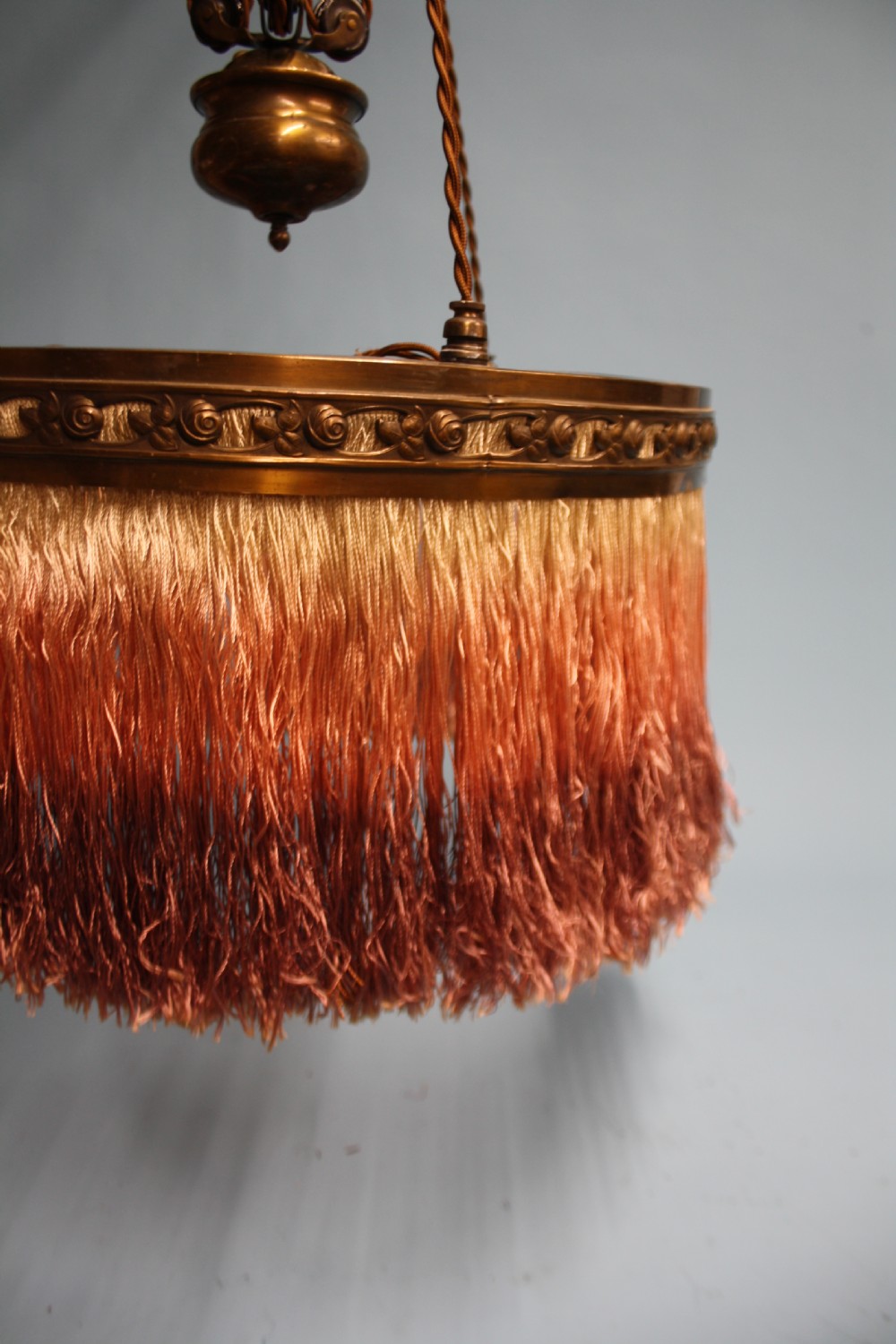 Edwardian light in brass with tassel fringe View VIII
