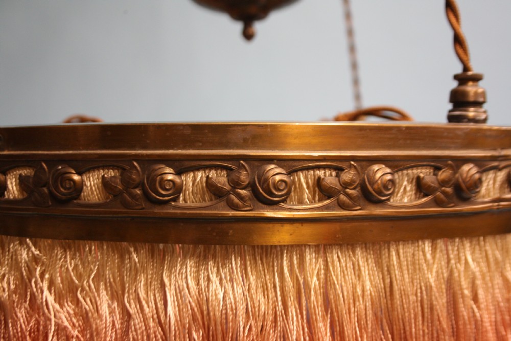 Edwardian light in brass with tassel fringe View IX