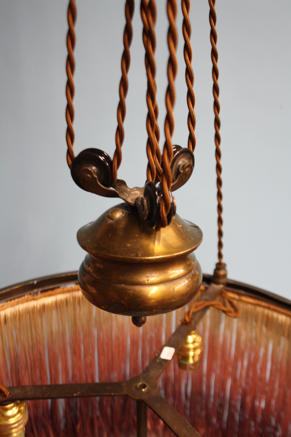 Edwardian light in brass with tassel fringe View X