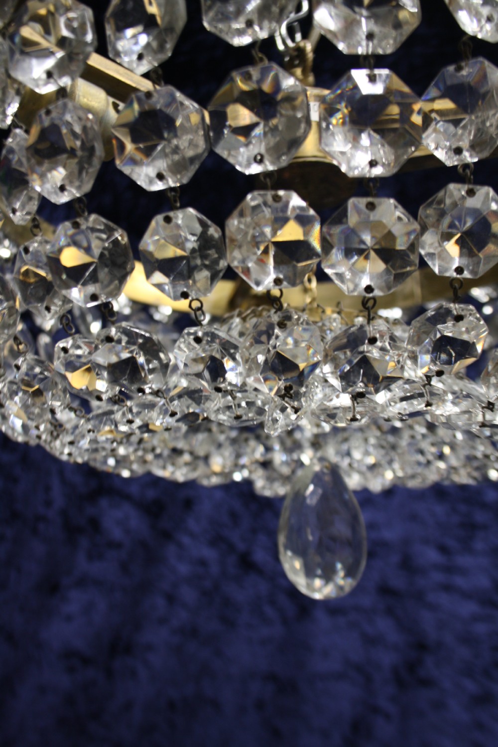 Early 20th century shallow bag chandelier View IV