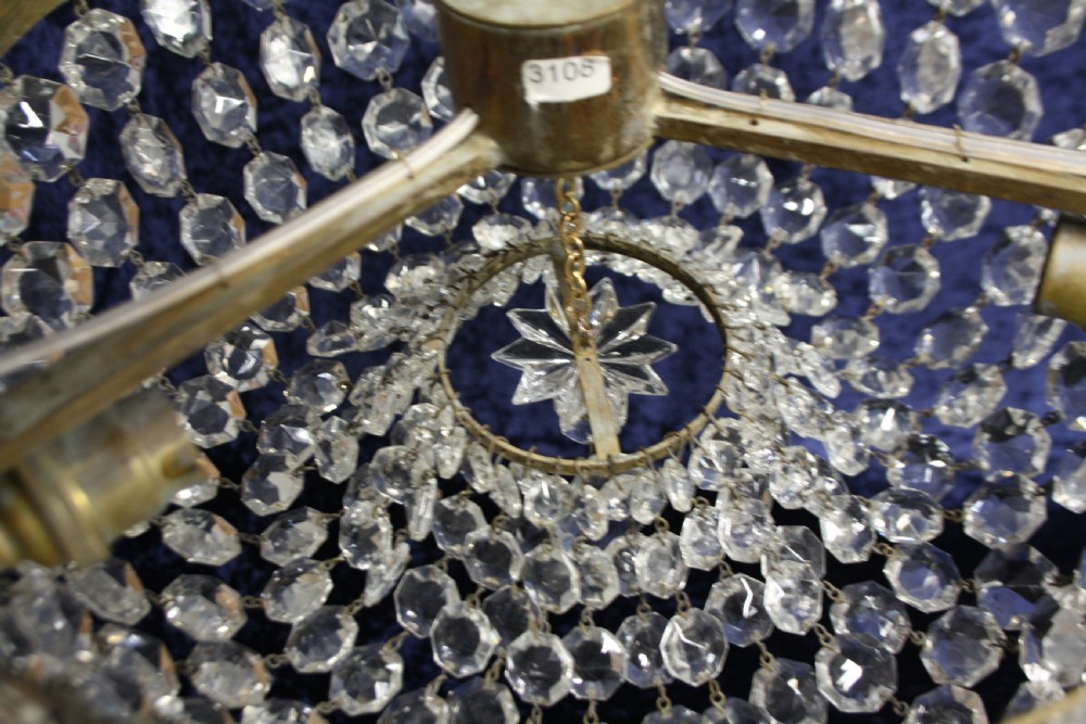 Early 20th century shallow bag chandelier View V