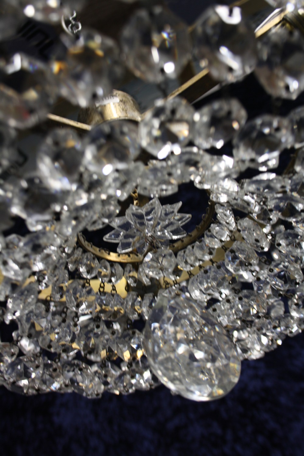 Early 20th century shallow bag chandelier View VI