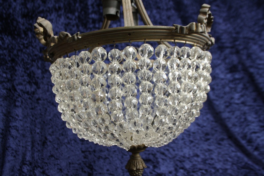 Early 20th century French bead chandelier View III