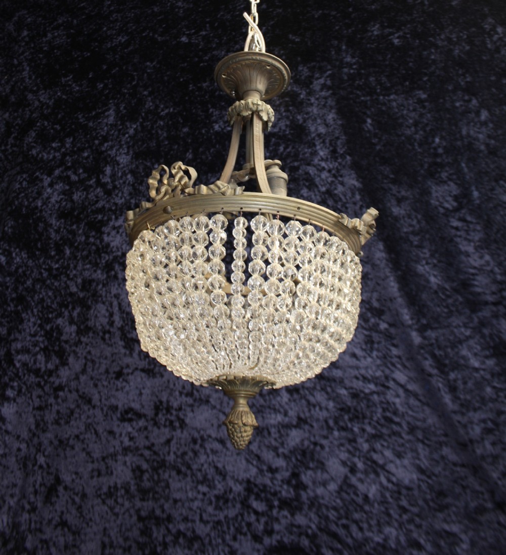 Early 20th century French bead chandelier View X