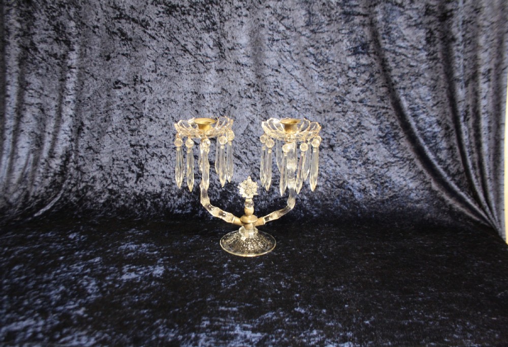 Early 20th century glass spike candelabra