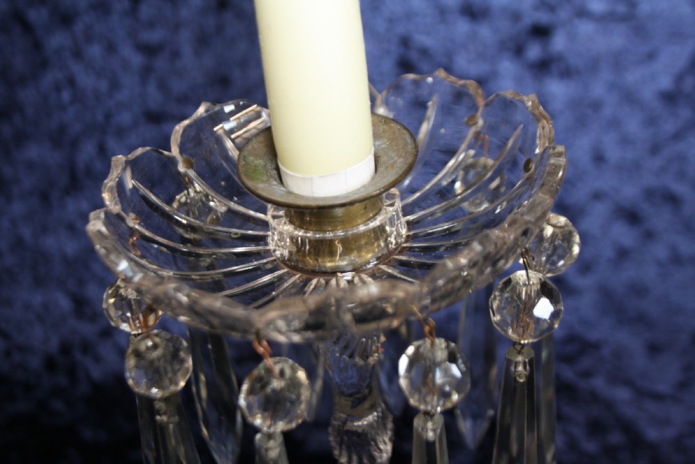 Early 20th century glass spike candelabra View II