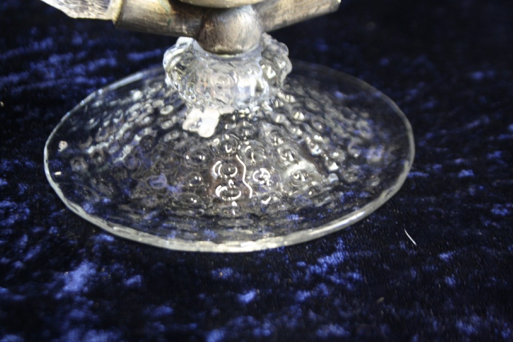 Early 20th century glass spike candelabra View IV
