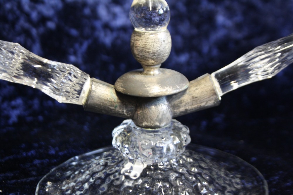 Early 20th century glass spike candelabra View VI