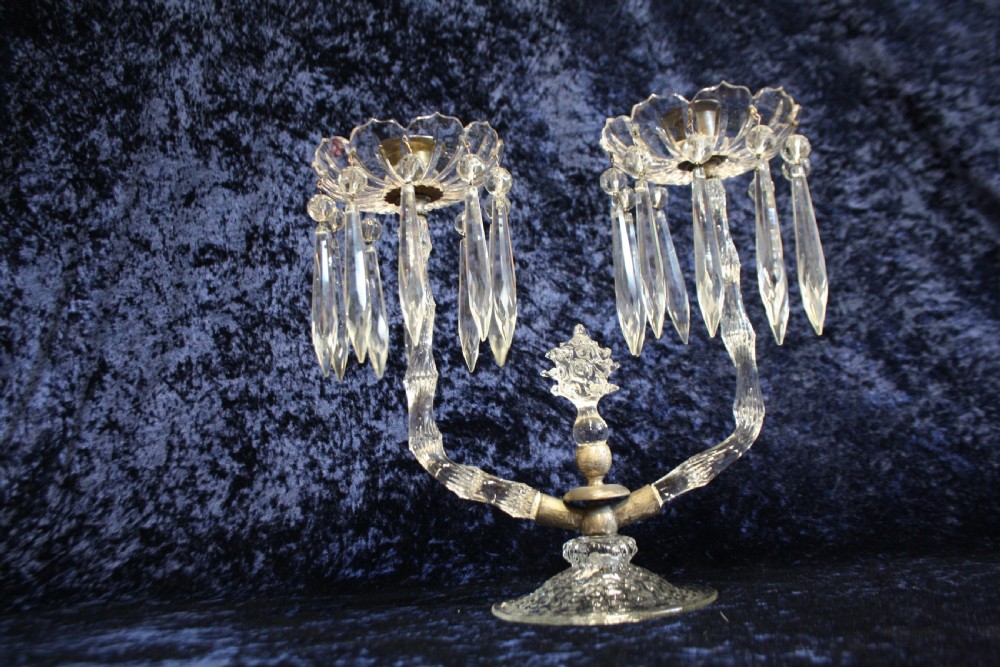 Early 20th century glass spike candelabra View IX