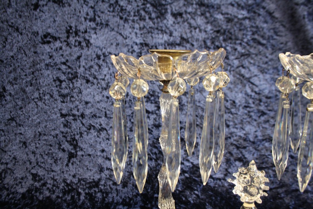 Early 20th century glass spike candelabra View X