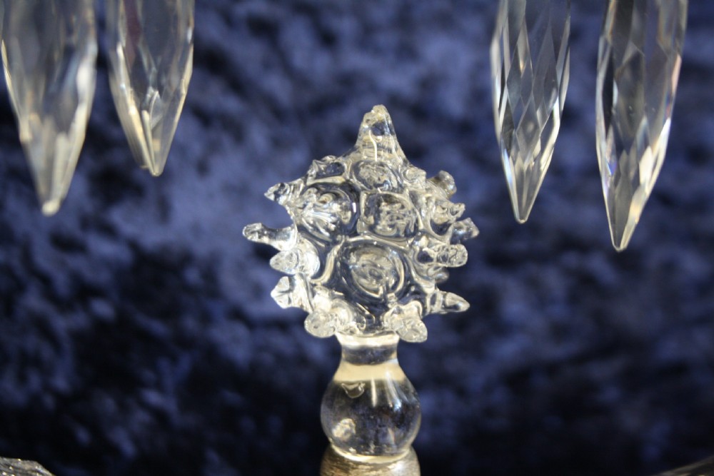 Early 20th century glass spike candelabra View XI