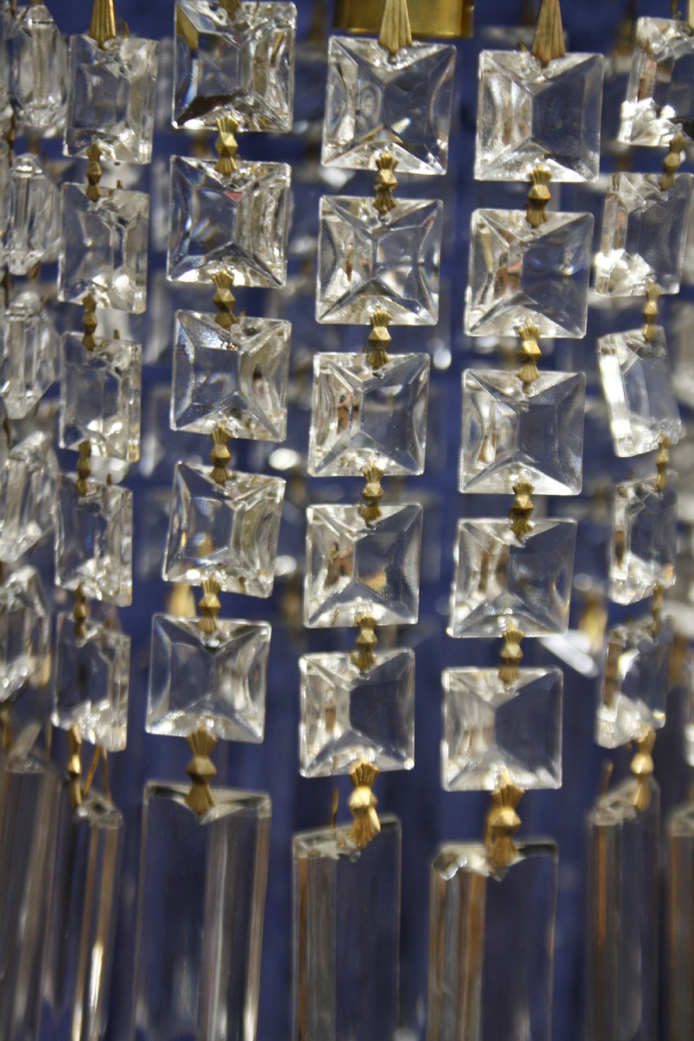 Early 20th century pair of chandeliers with long drips View IX