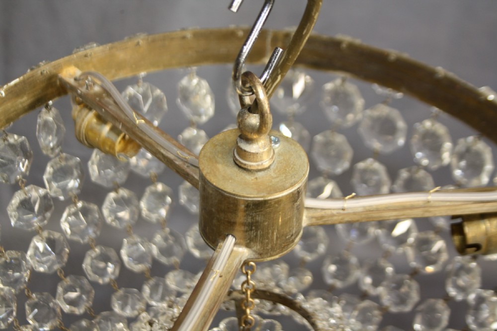 Pair of early 20th century shallow bag chandelier View II