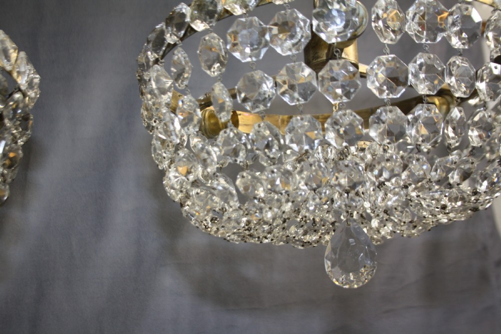 Pair of early 20th century shallow bag chandelier View IV