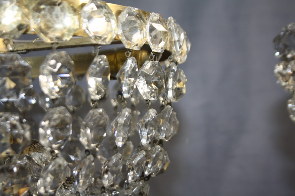 Pair of early 20th century shallow bag chandelier View V