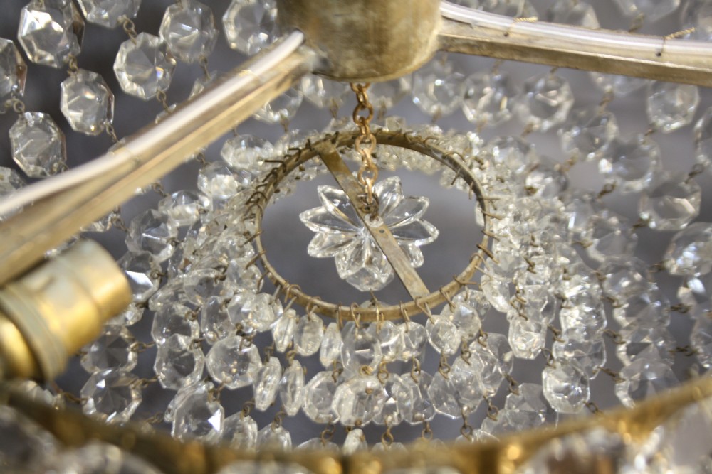 Pair of early 20th century shallow bag chandelier View VII